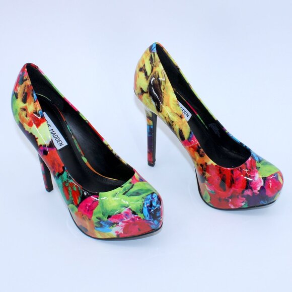 Steve Madden Nala Platform Stilettos Floral 7.5 - Picture 3 of 7